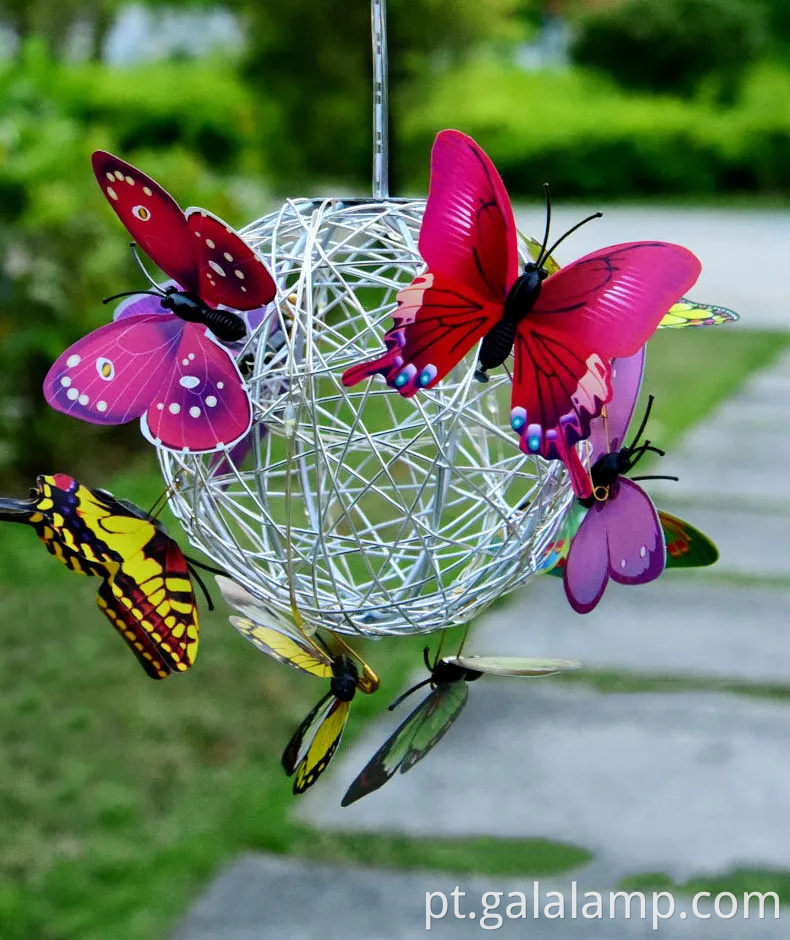 Luzes de cordas de borboleta movidas a solares encantadoras para o ambiente do jardim